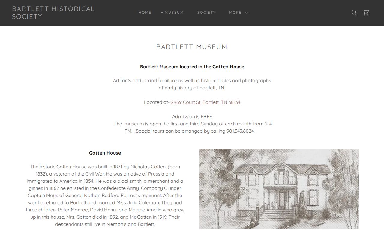 Bartlett city directory historical society and Gotten House research resource