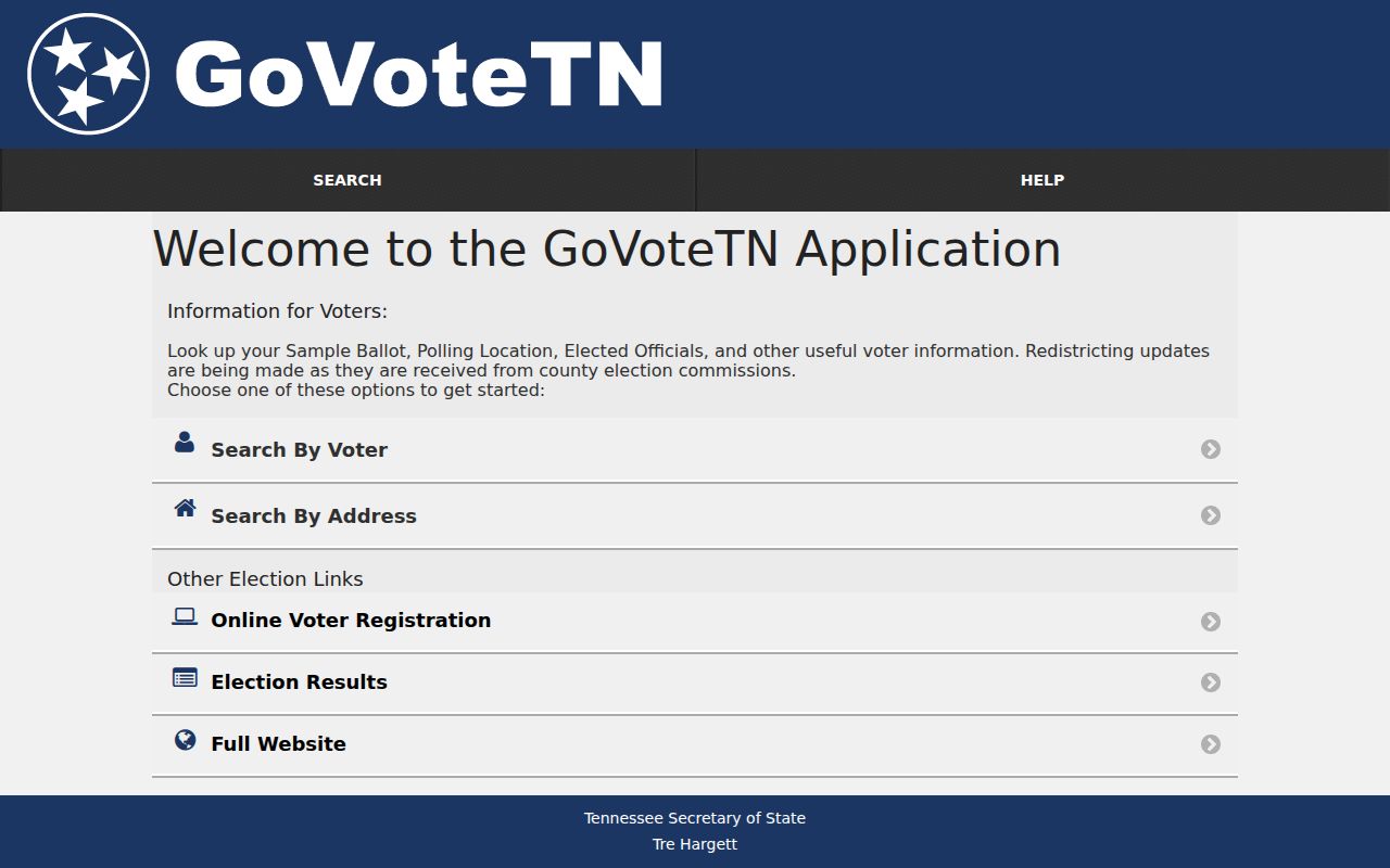 Bartlett residents directory GoVoteTN voter lookup