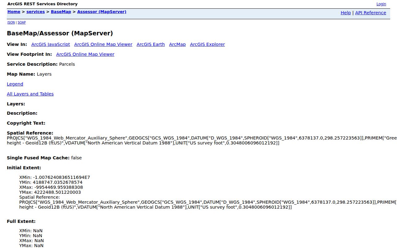 Bartlett neighbors parcel and owner-details layers in the Shelby Assessor map service